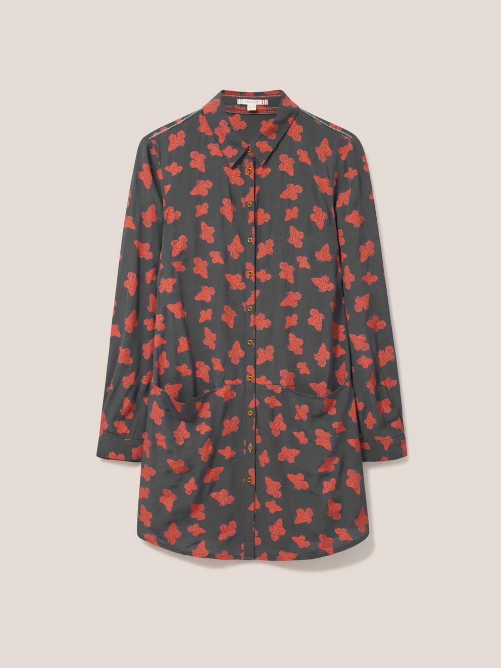 Georgie Tunic Top in GREY MLT - FLAT FRONT