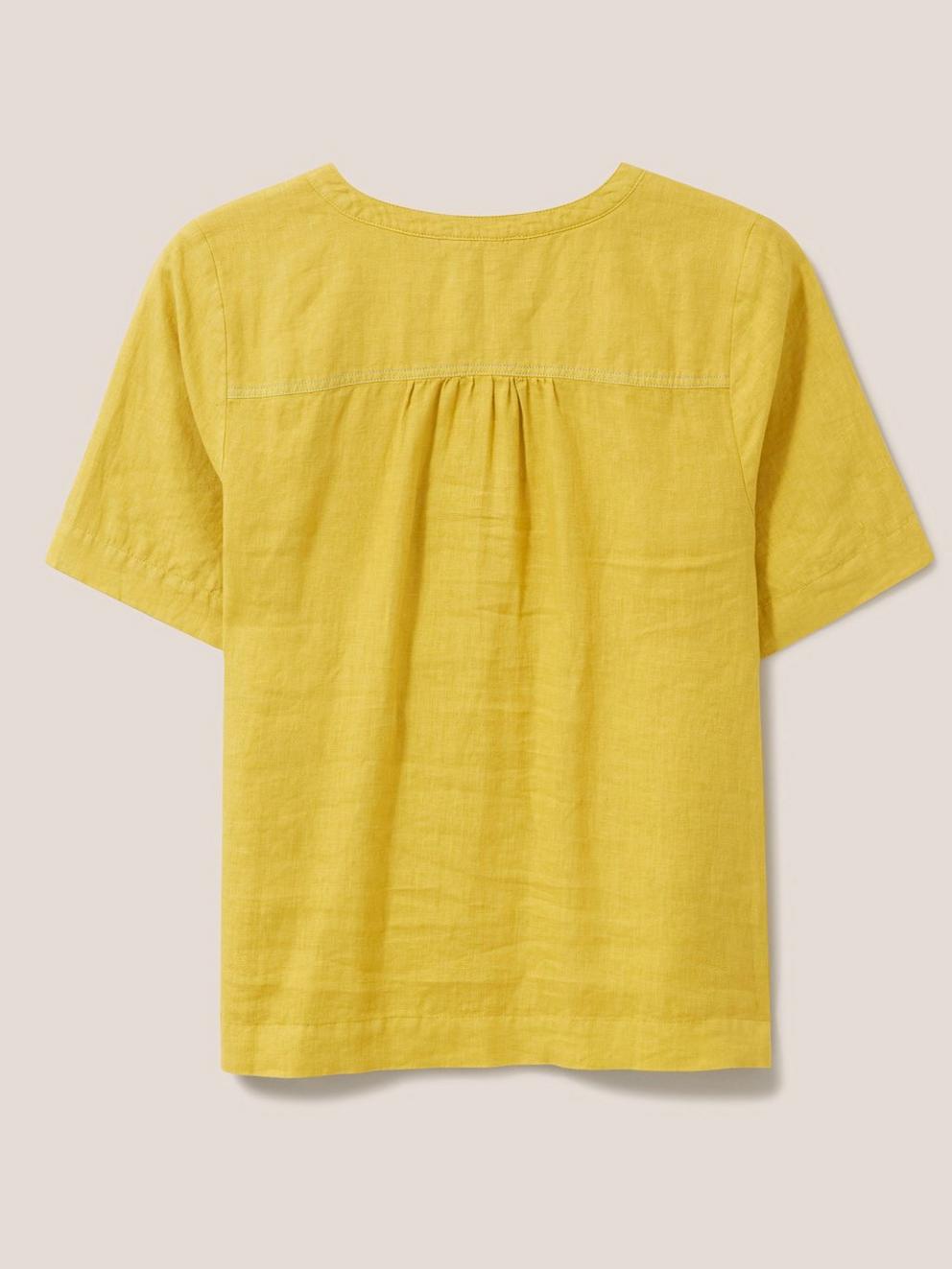 June Linen Top in MID CHART - FLAT BACK
