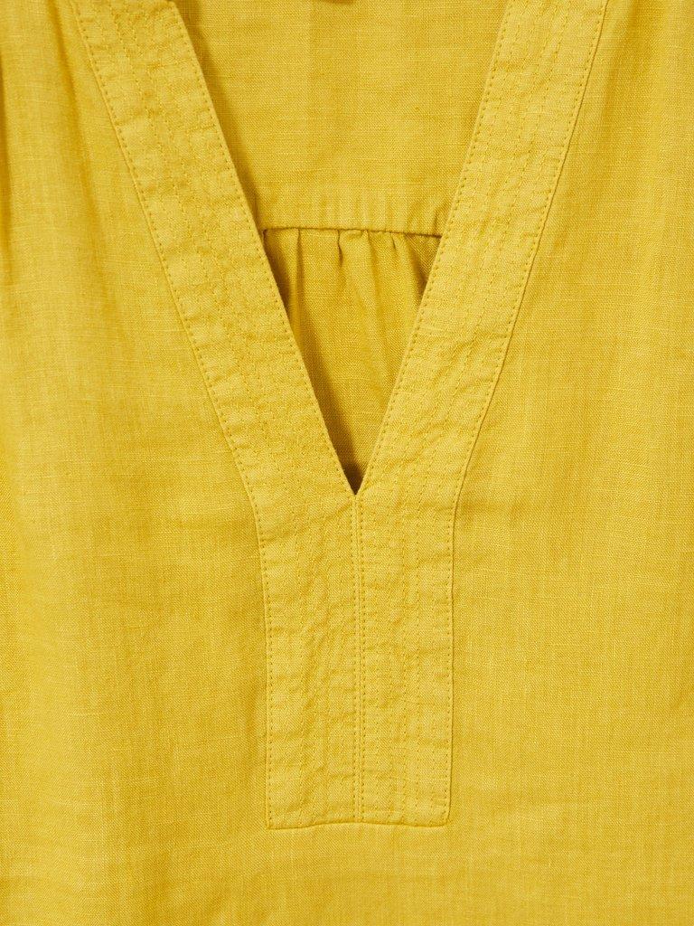 June Linen Top in MID CHART - FLAT DETAIL