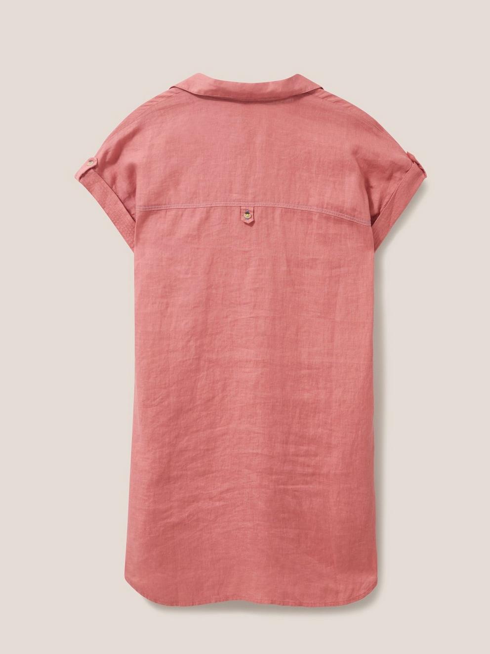 Elsie Linen Tunic in MID PLUM - FLAT BACK