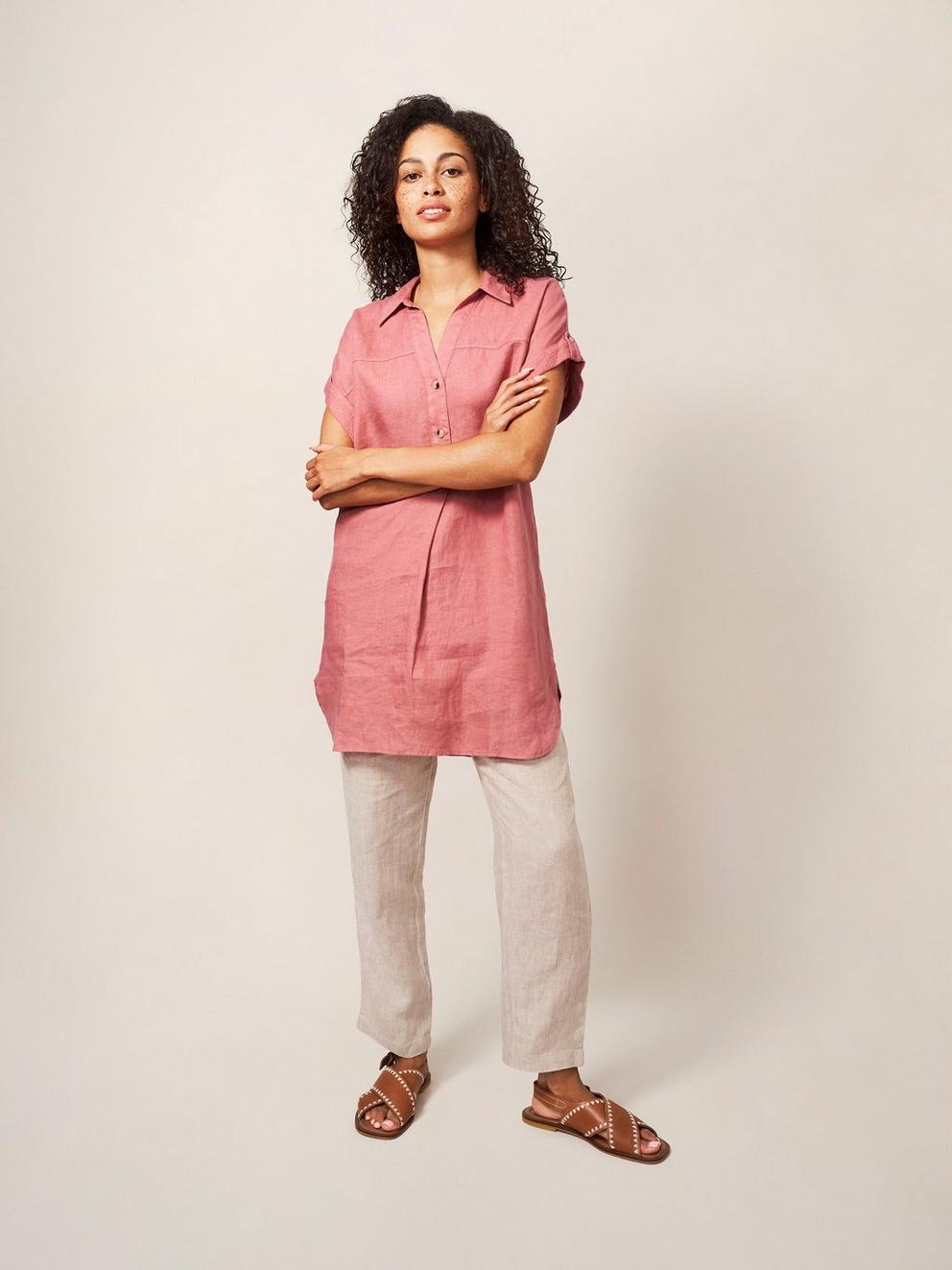 Elsie Linen Tunic in MID PLUM - LIFESTYLE