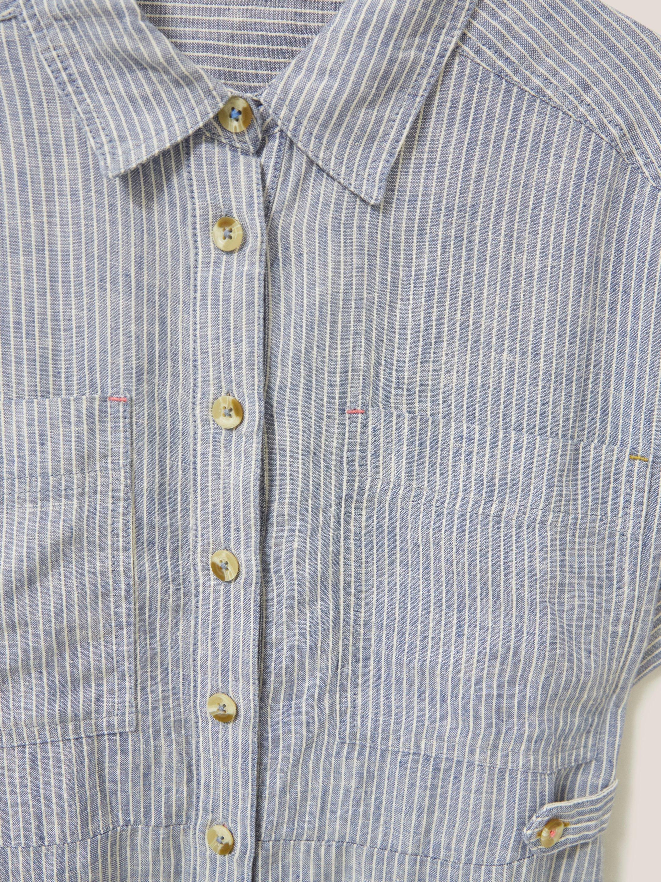 Reno Linen Shirt Dress in BLUE MULTI White Stuff