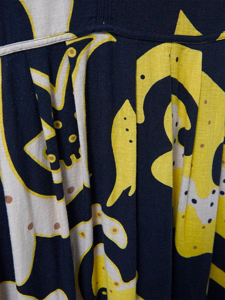 Gigi Linen Maxi Dress in BLK MLT - FLAT DETAIL