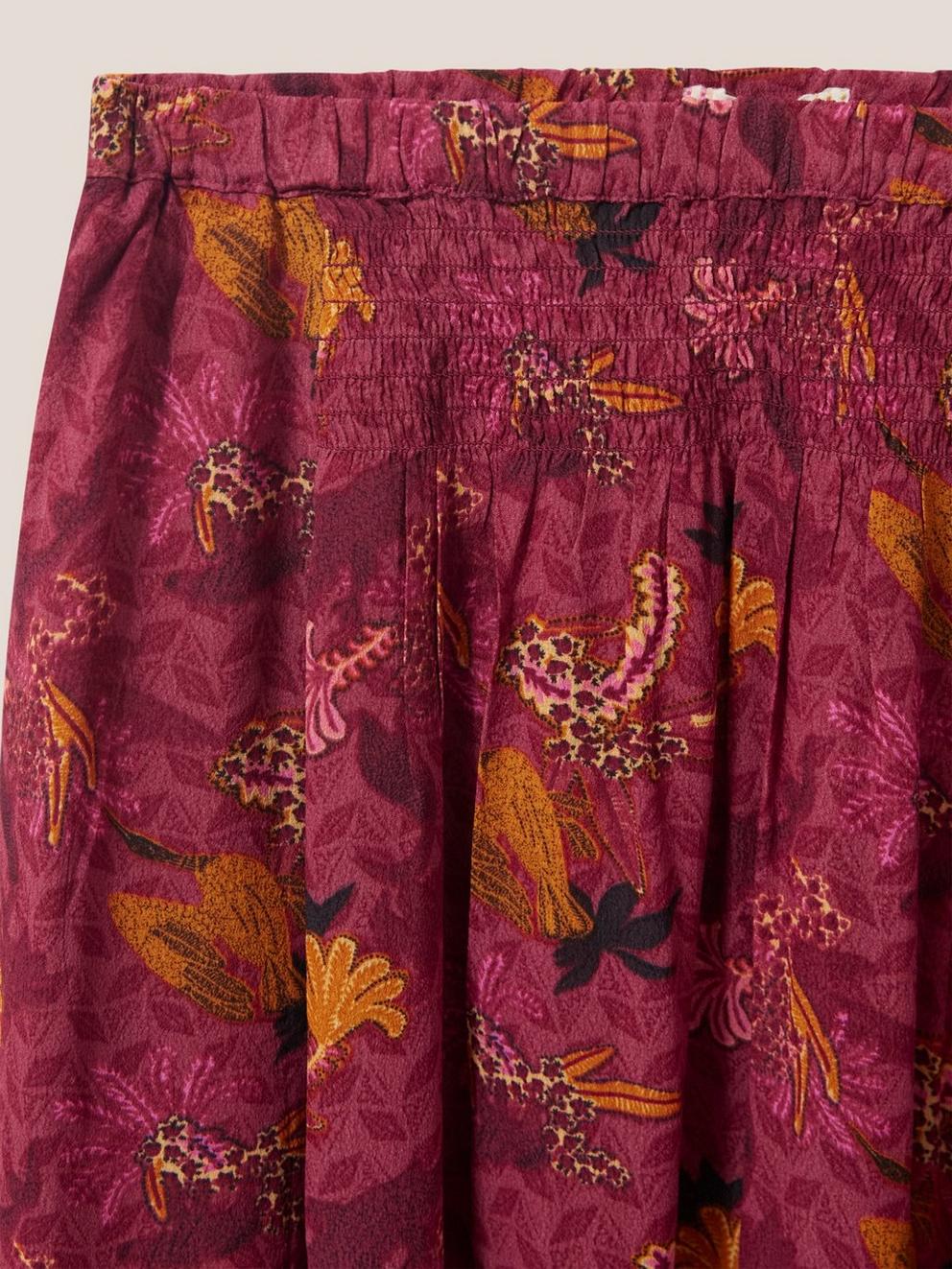 Aubree Midi Skirt in PLUM MLT - FLAT DETAIL