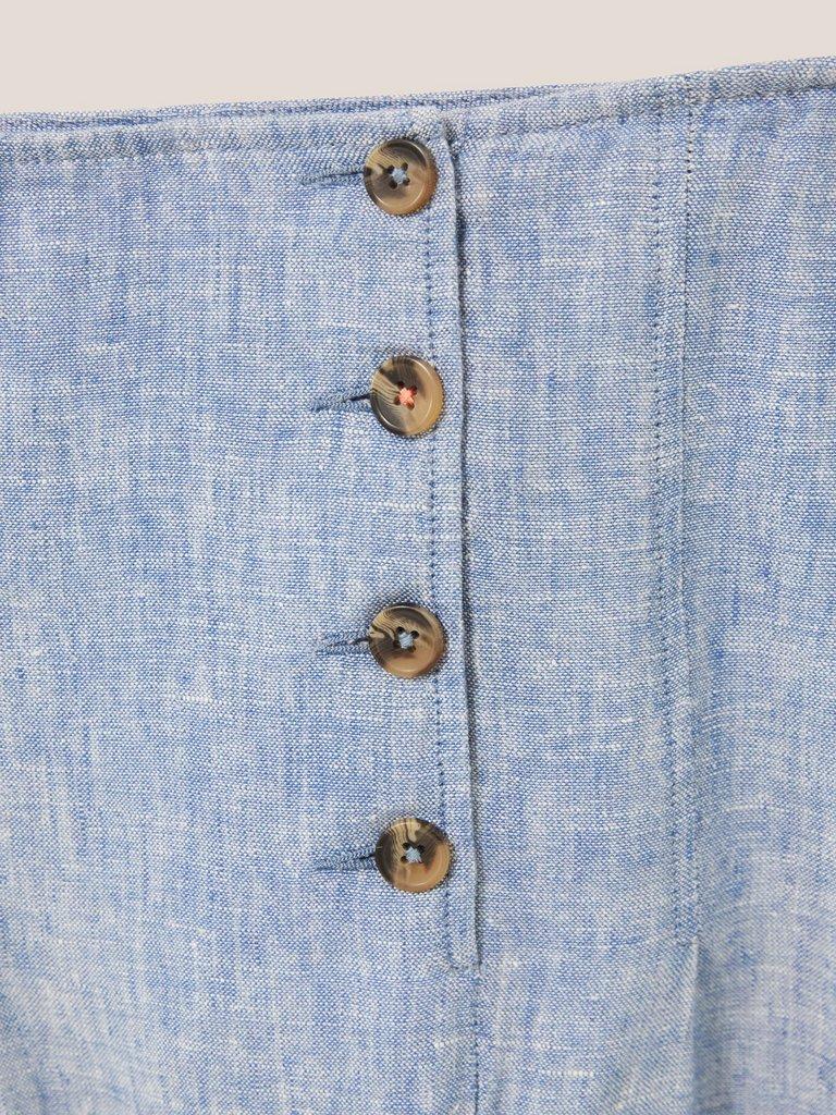 Ciara Linen Skirt in CHAMB BLUE - FLAT DETAIL