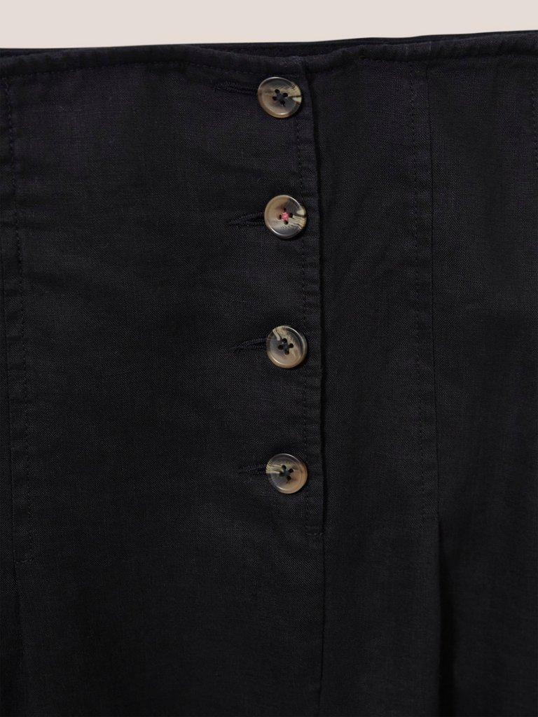 Ciara Linen Skirt in WASHED BLK - FLAT DETAIL