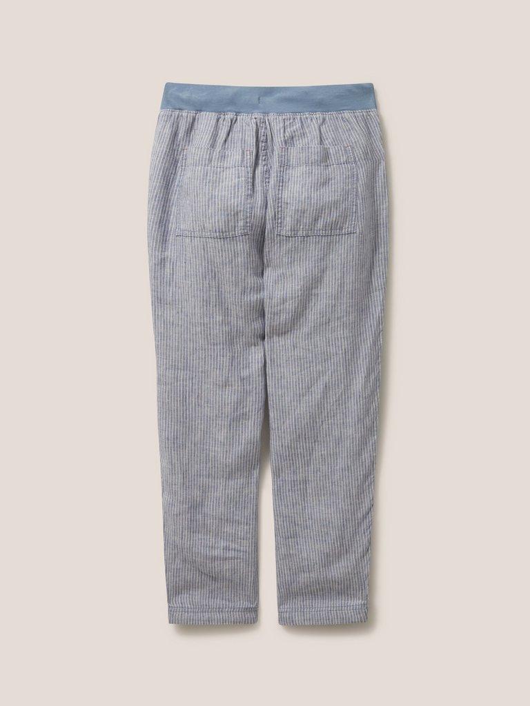 Effie Linen Trouser in BLUE MLT - FLAT BACK