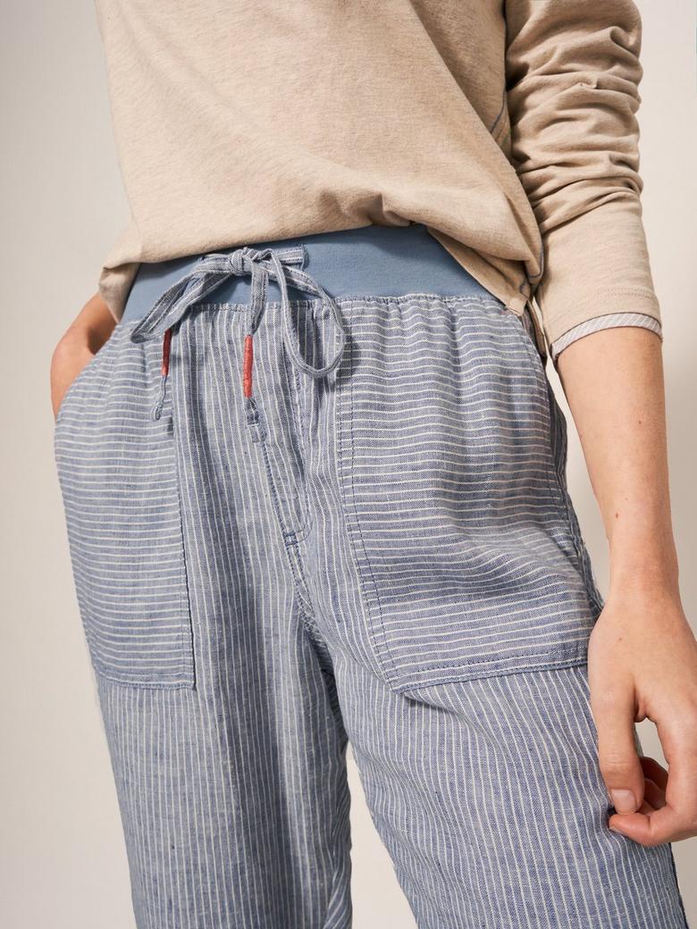 White linen hot sale tapered pants