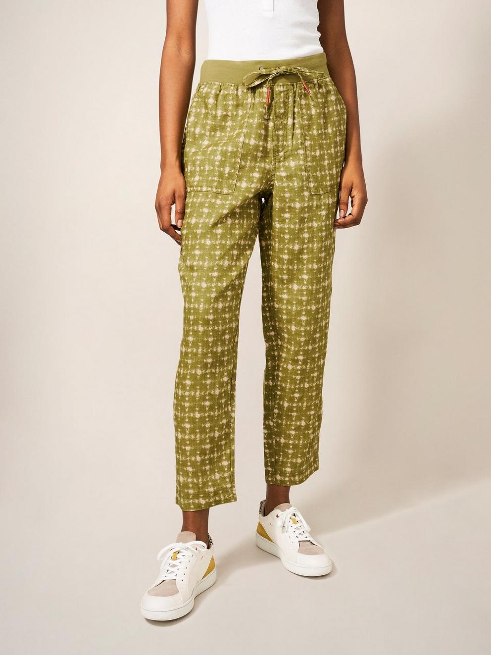 Effie Linen Trouser in GREEN PR - LIFESTYLE