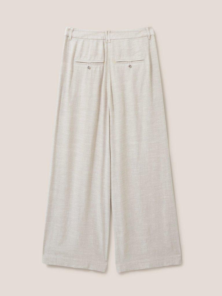 Lucinda Wide Leg Trouser in LGT NAT - FLAT BACK