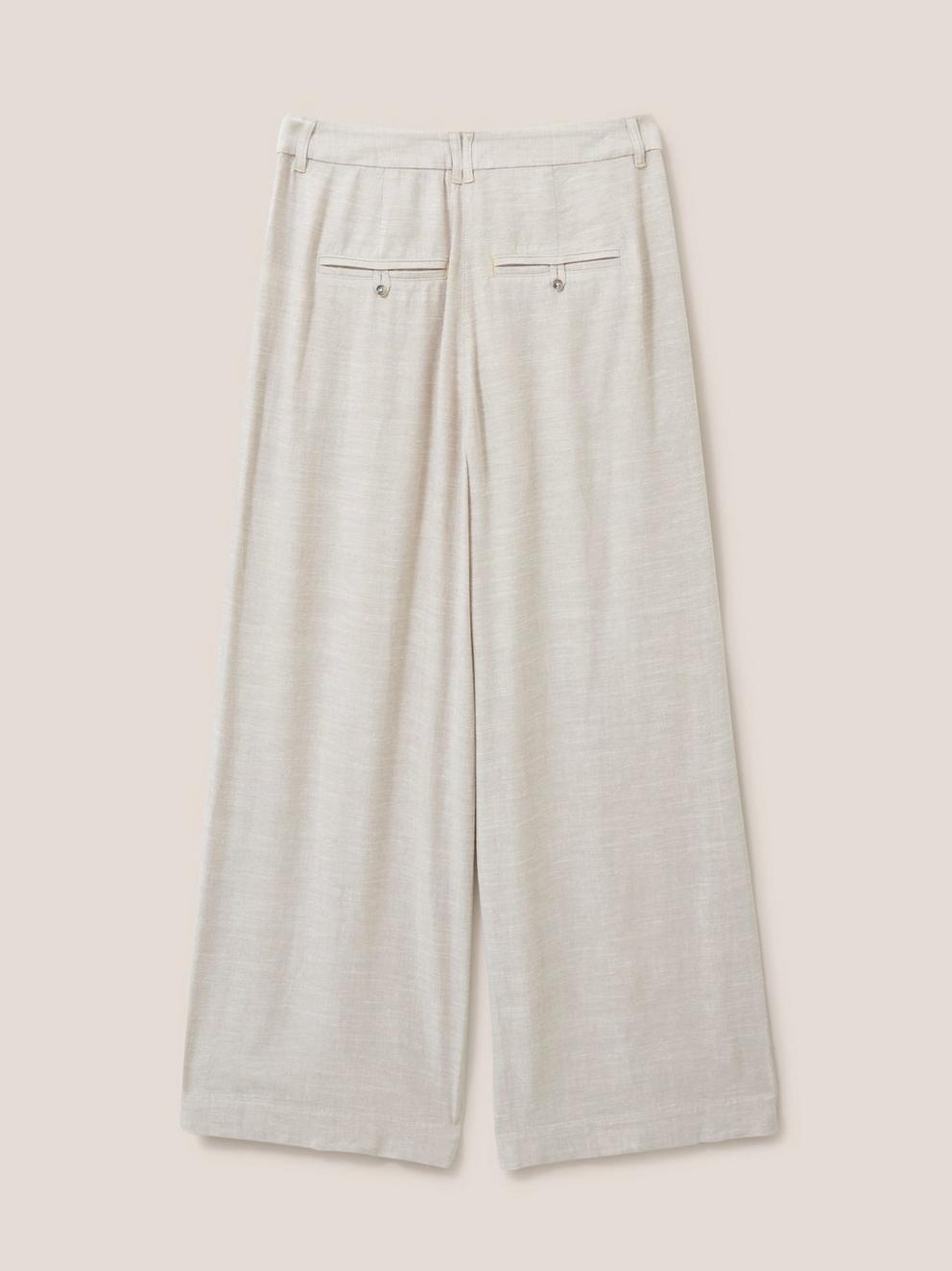 Lucinda Wide Leg Trouser in LGT NAT - FLAT BACK
