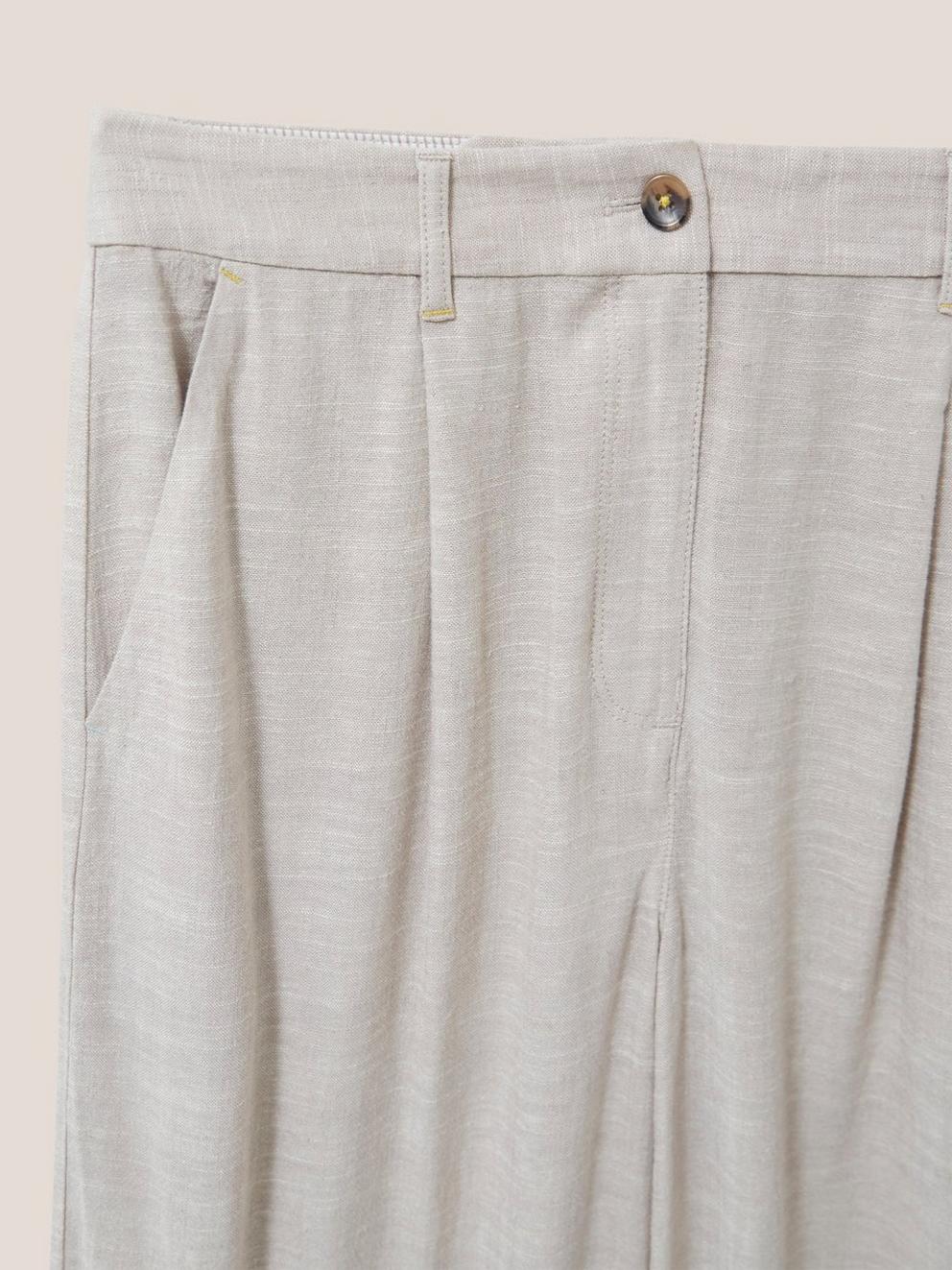 Lucinda Wide Leg Trouser in LGT NAT - FLAT DETAIL