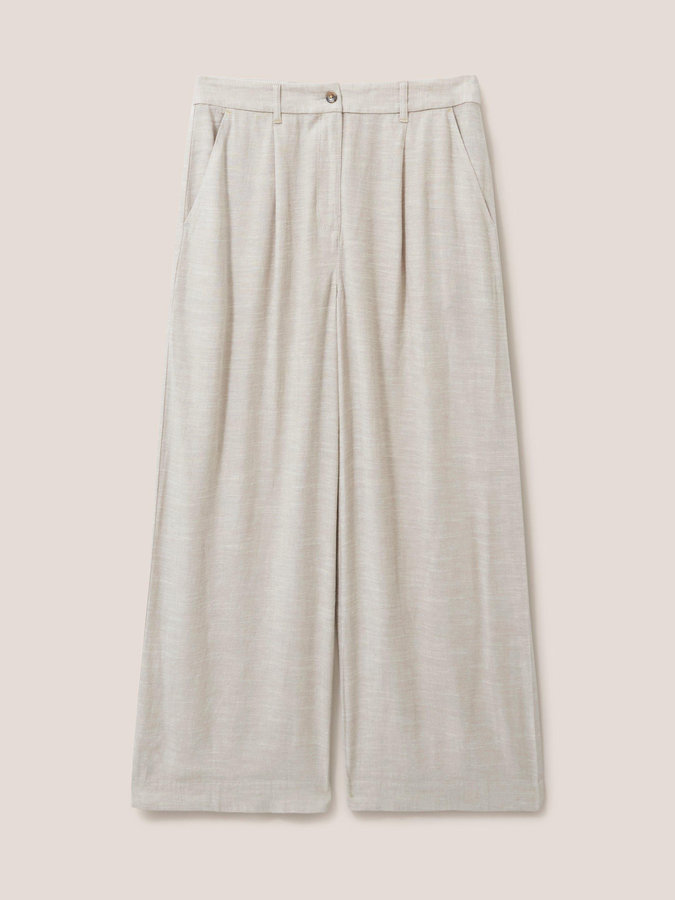Lucinda Wide Leg Trouser in LGT NAT - FLAT FRONT