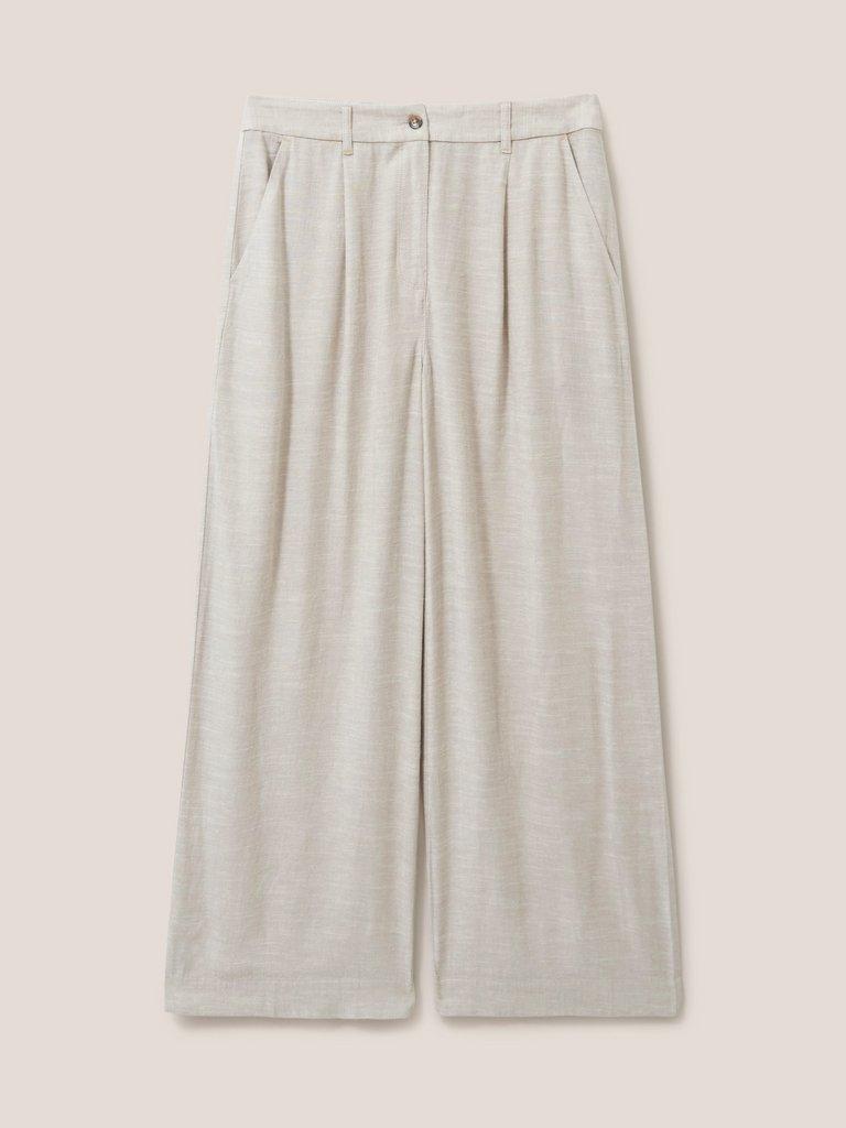 Lucinda Wide Leg Trouser in LGT NAT - FLAT FRONT