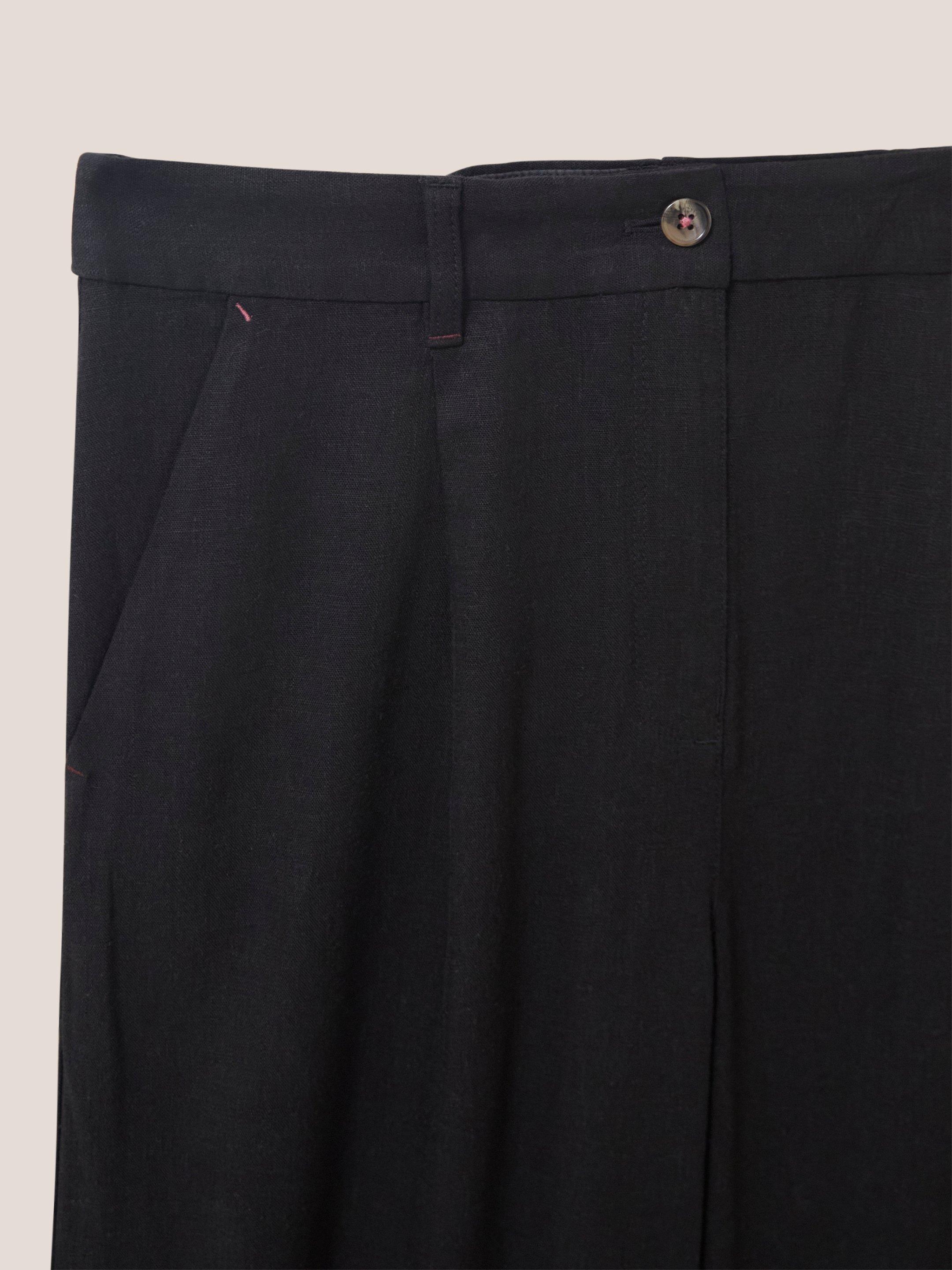 Lucinda Wide Leg Trouser in PURE BLK - FLAT DETAIL