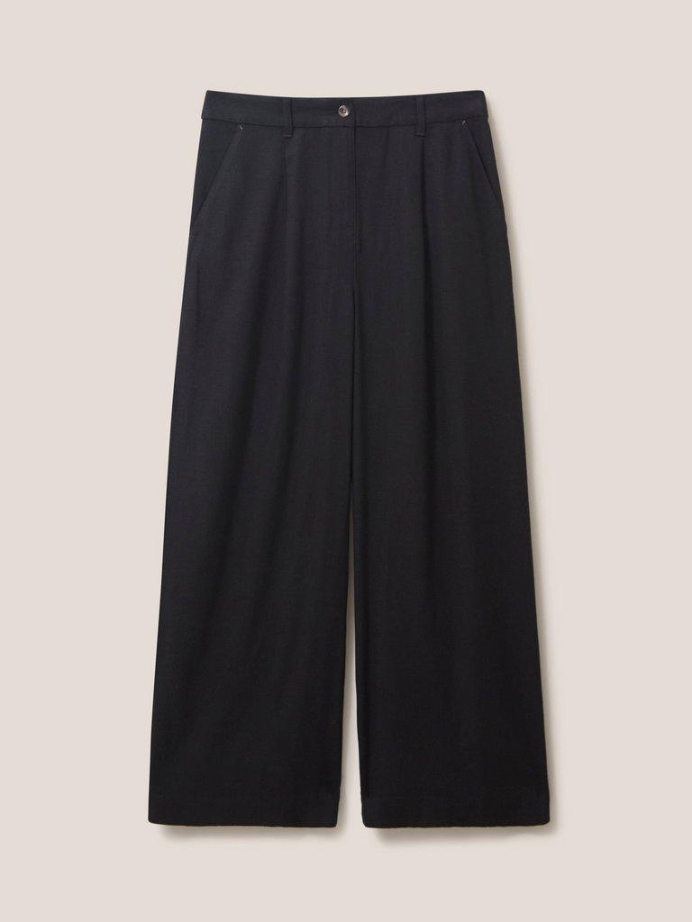 Lucinda Wide Leg Trouser in PURE BLK - FLAT FRONT