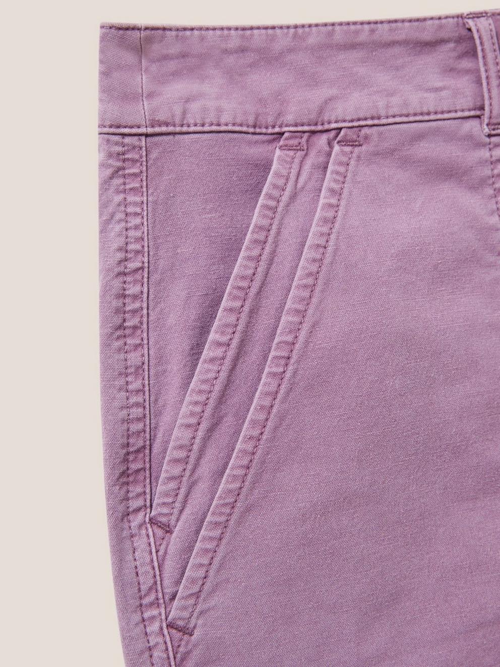 Twister Chino Short in LGT PLUM - FLAT DETAIL