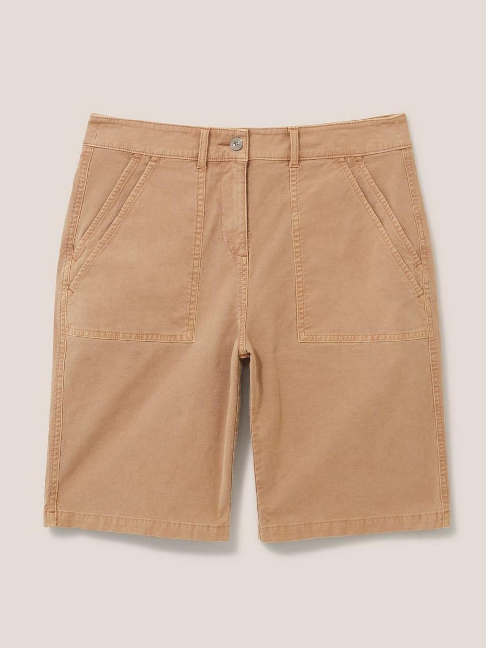 Twister Chino Short in MID TAN - FLAT FRONT