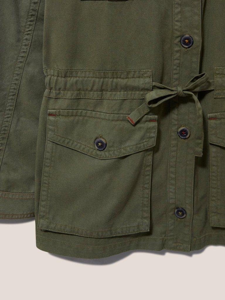 Sadie Jacket in KHAKI GRN - FLAT DETAIL