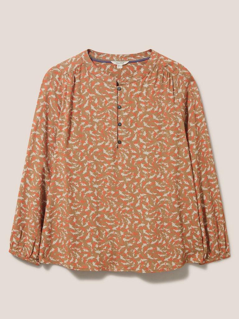 Mila Top in TAN MULTI - FLAT FRONT