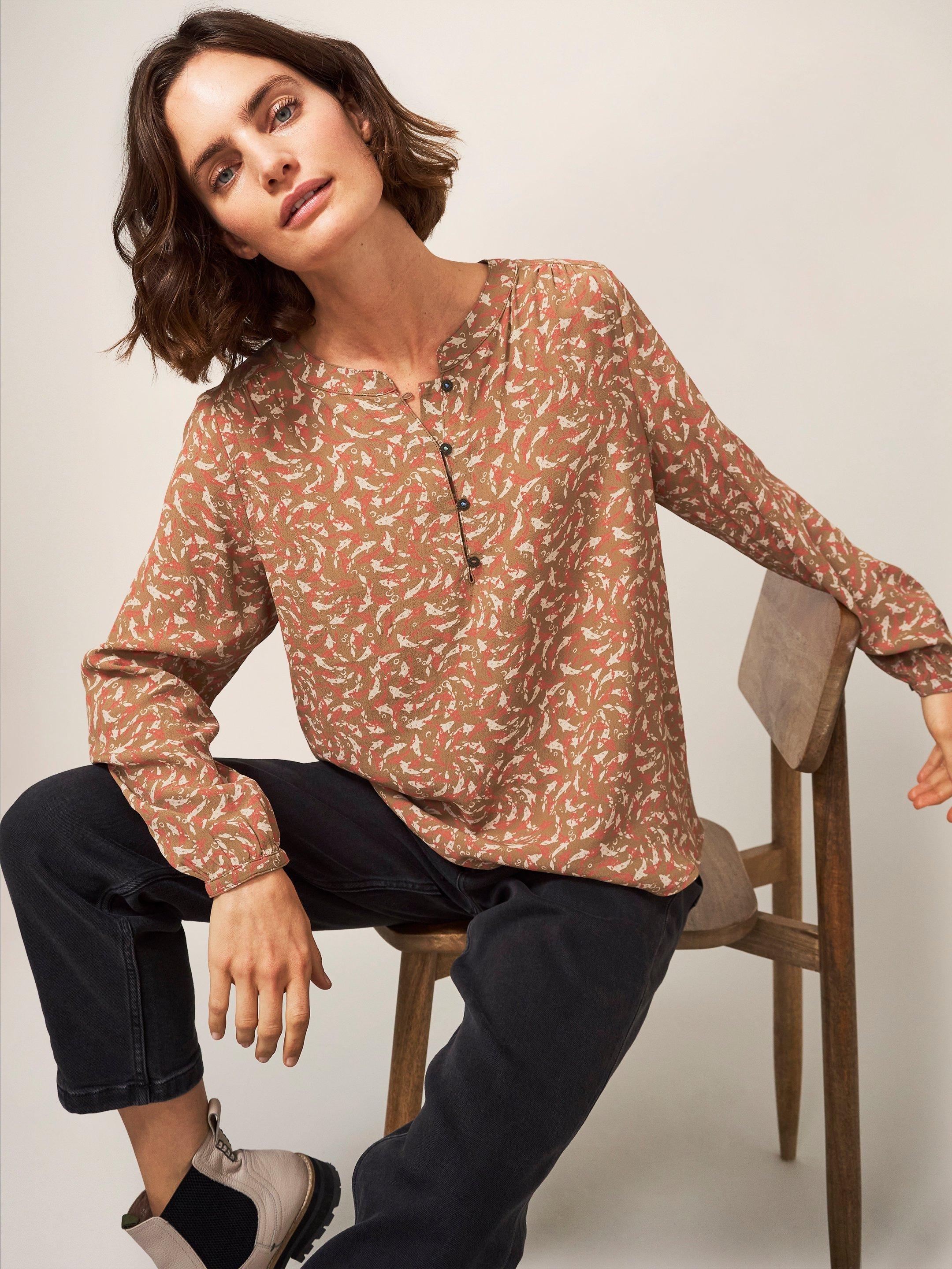 The Mila Striped Contrast Top main image 0
