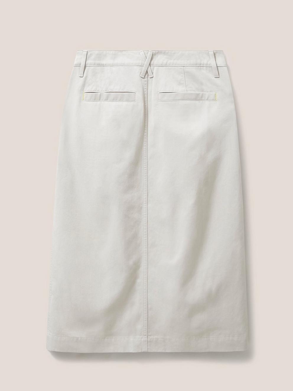 Penny Midi Skirt in MID GREY - FLAT BACK