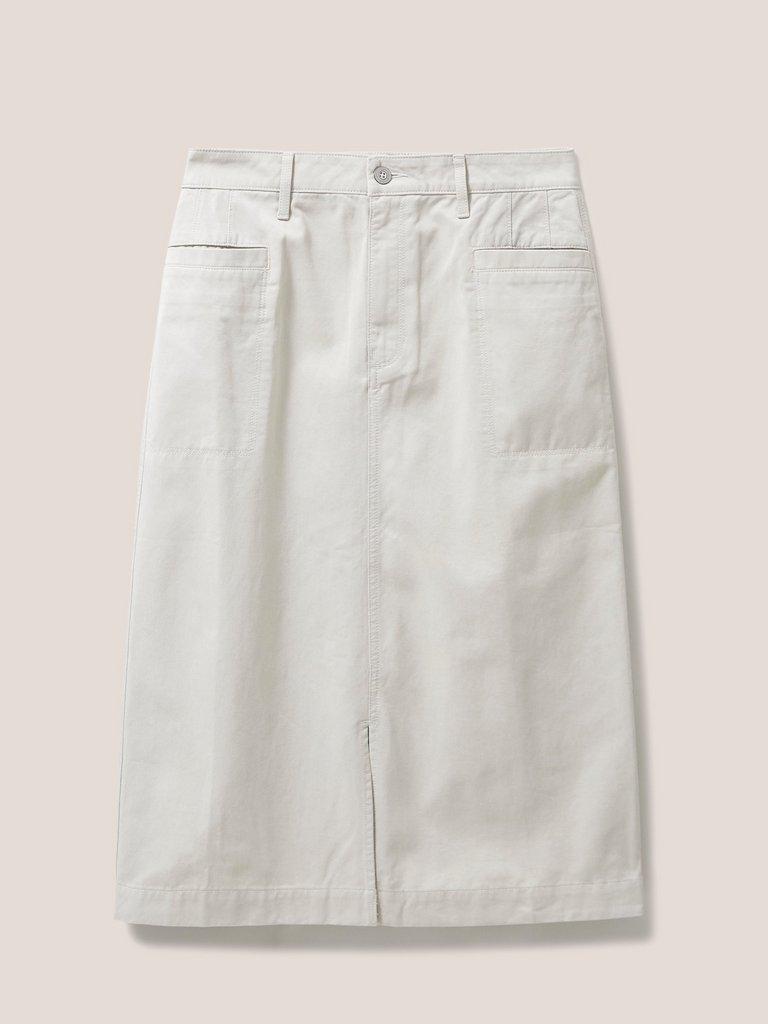 Penny Midi Skirt in MID GREY - FLAT FRONT