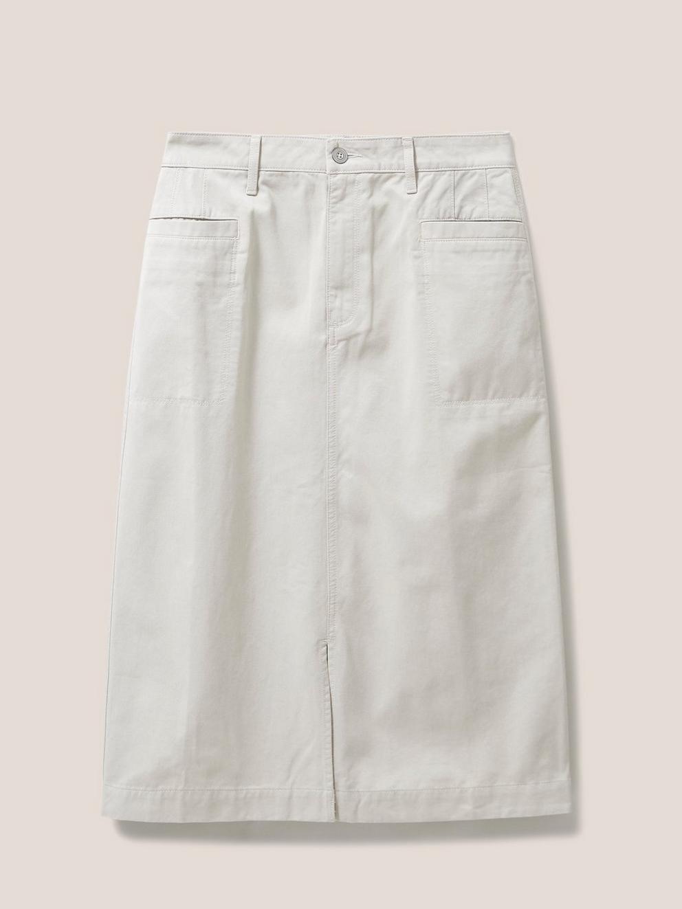 Penny Midi Skirt in MID GREY - FLAT FRONT