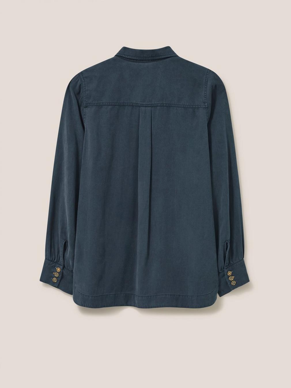 Ella Utility Shirt in DARK NAVY - FLAT BACK