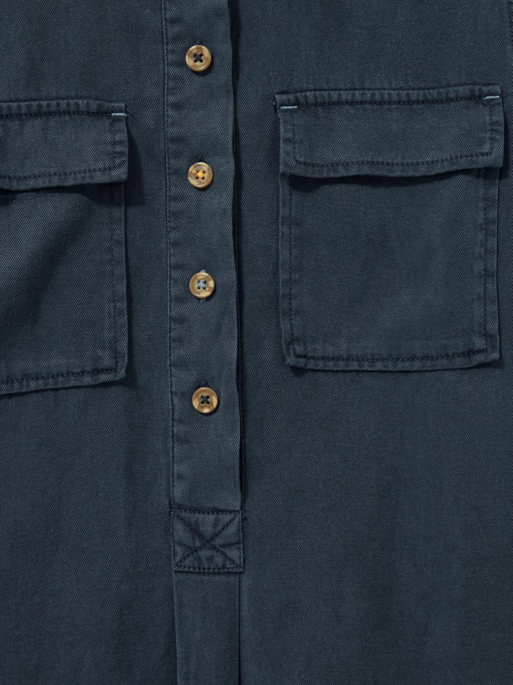 Ella Utility Shirt in DARK NAVY - FLAT DETAIL