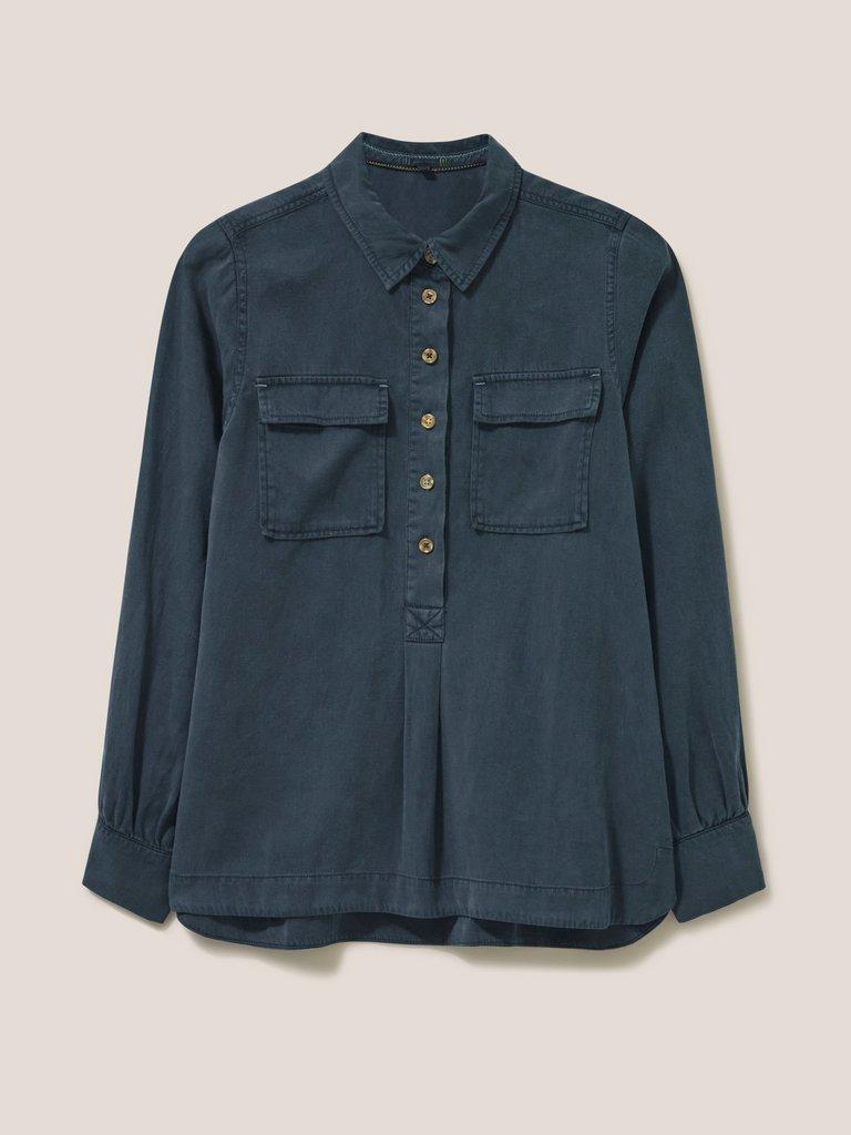 Ella Utility Shirt in DARK NAVY - FLAT FRONT