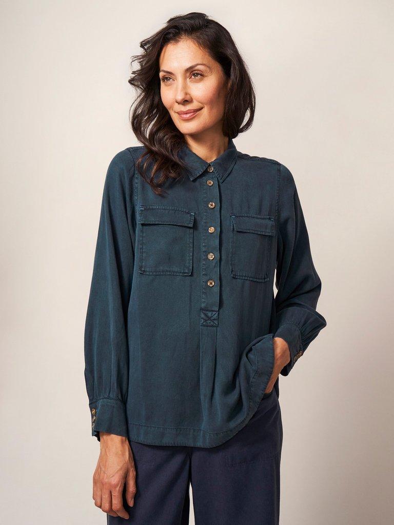 Ella Utility Shirt in DARK NAVY - LIFESTYLE