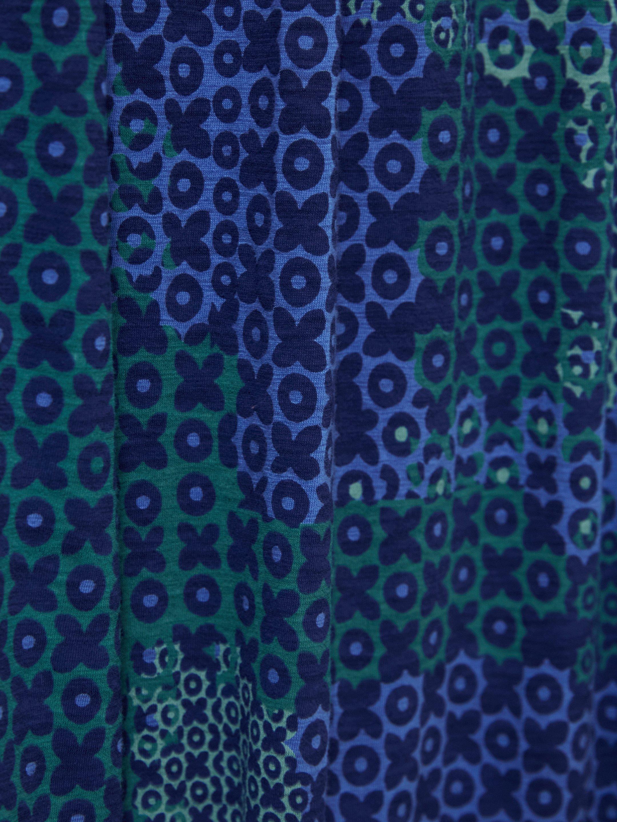 Addison Cotton Midi Dress in BLUE MLT - FLAT DETAIL