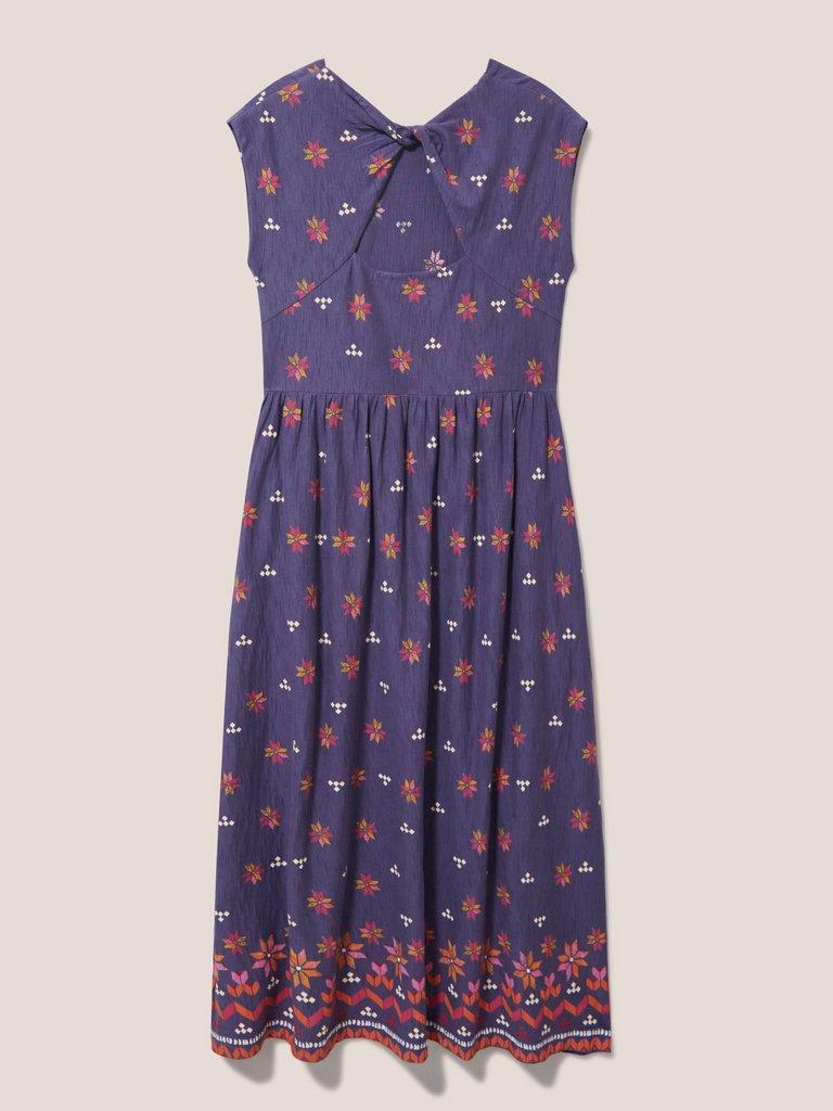 Addison Cotton Midi Dress in PURPLE MLT - FLAT BACK