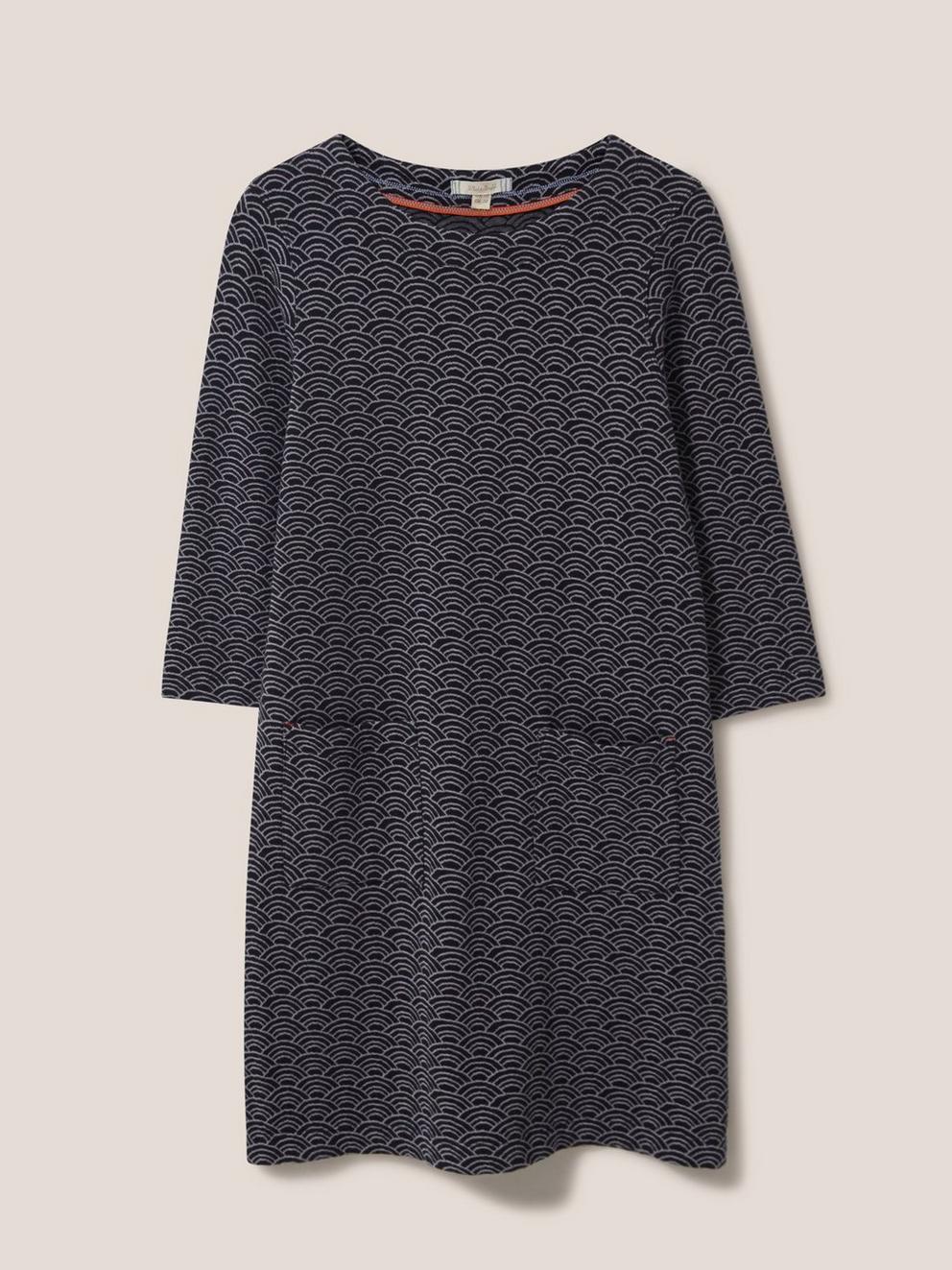 Skye Jacquard Jersey Dress in GREY MLT - FLAT FRONT