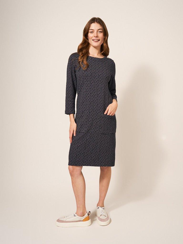 Skye Jacquard Jersey Dress in GREY MLT - LIFESTYLE