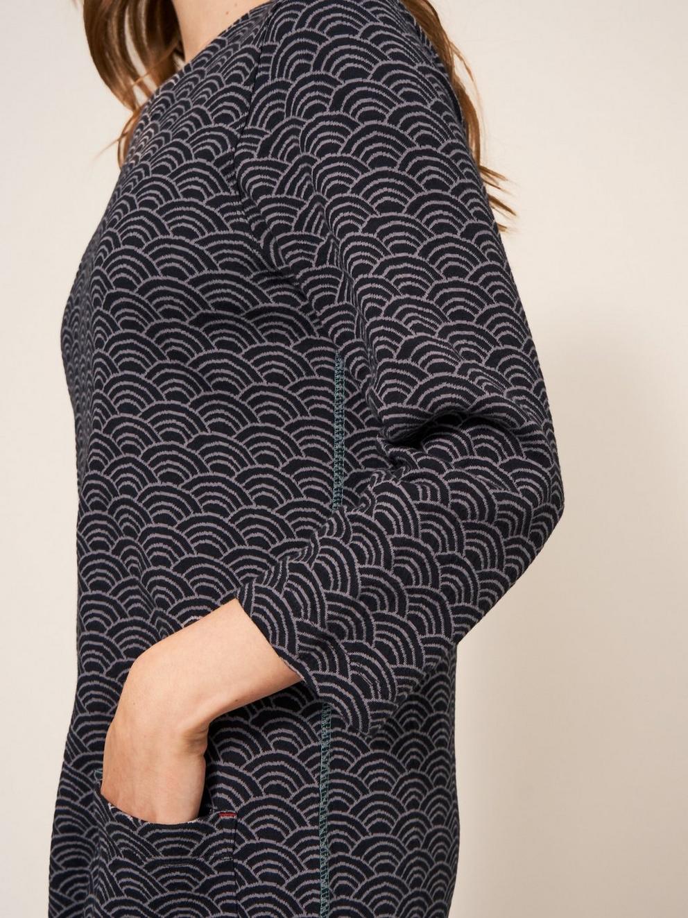 Skye Jacquard Jersey Dress in GREY MLT - MODEL DETAIL