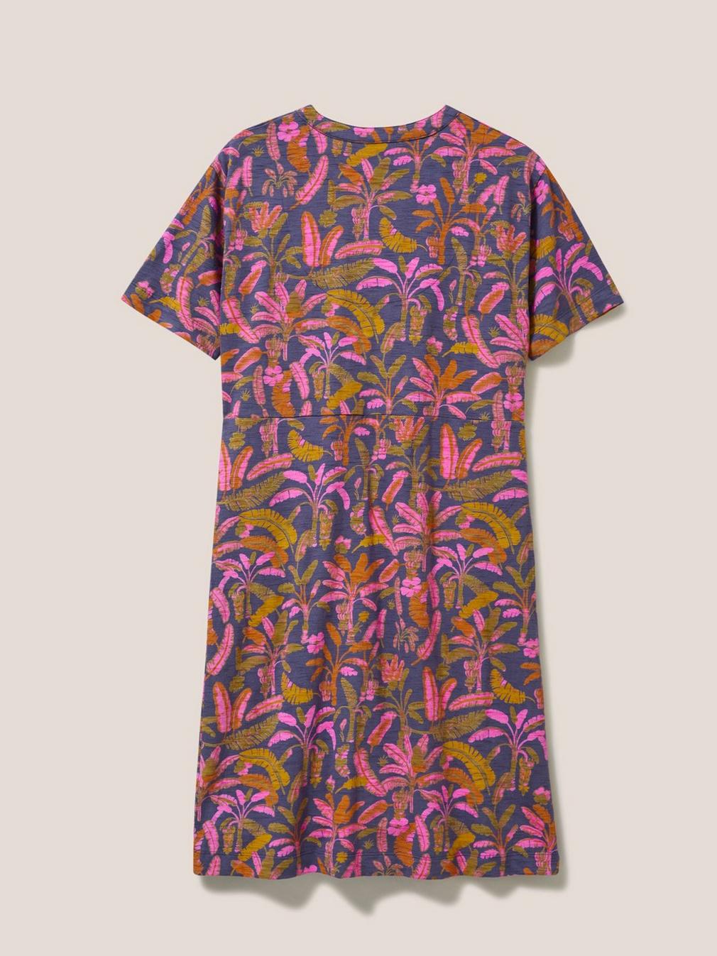 Tammy Cotton Jersey Dress in PURPLE MLT - FLAT BACK