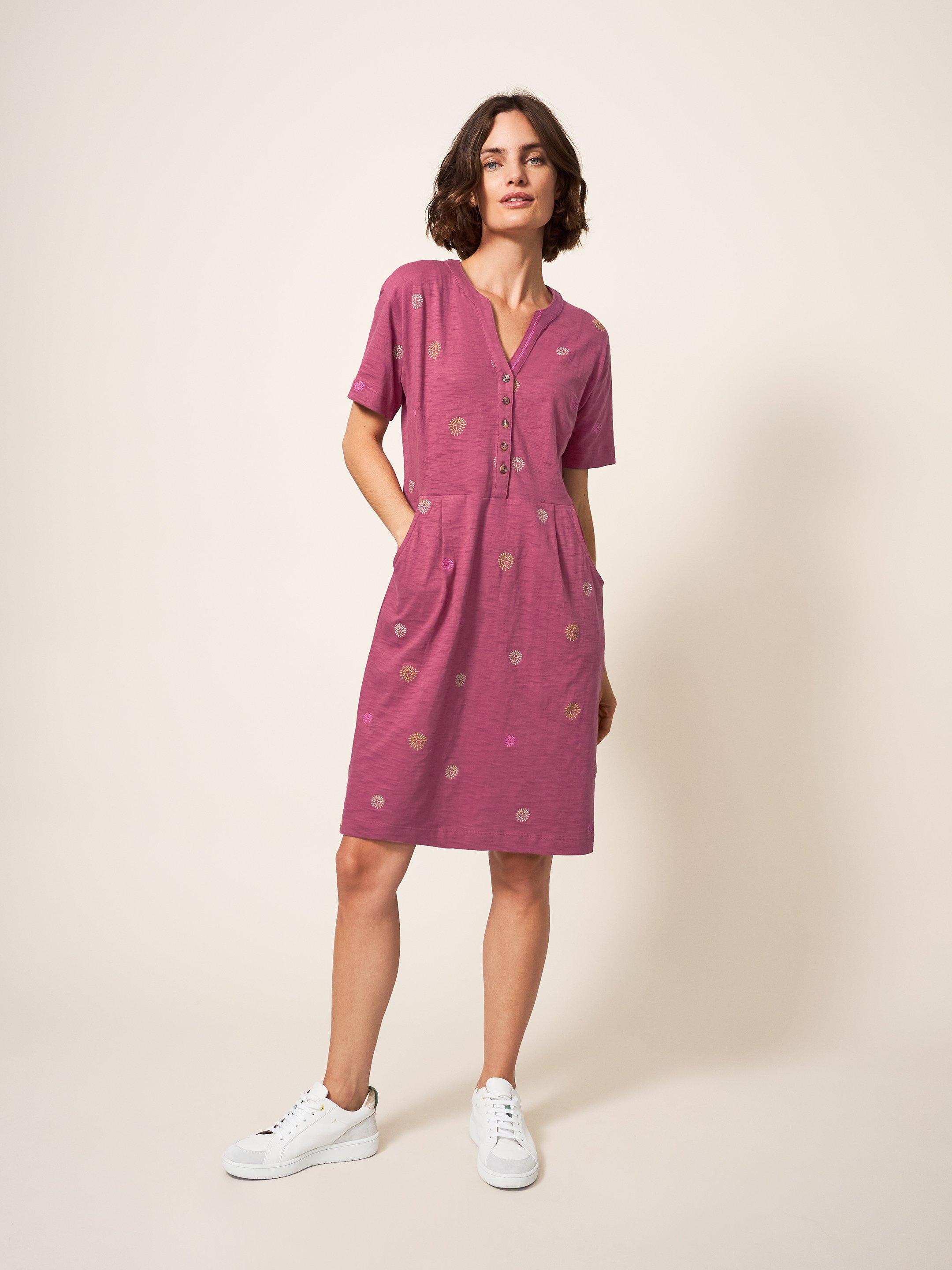 Tammy Embroidered Dress in PLUM MLT - LIFESTYLE