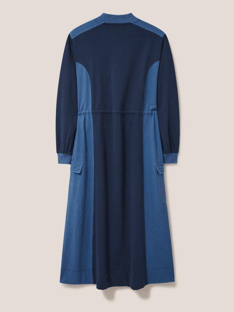 Bexley Jersey Sweat Dress in BLUE MLT - FLAT BACK