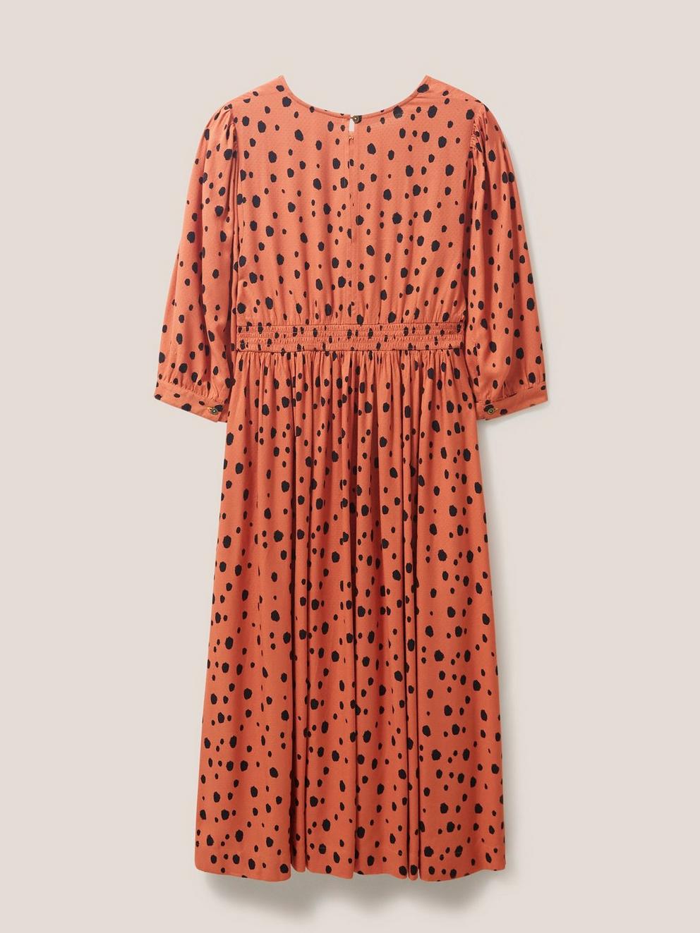 Lucy Short Sleeve Midi Dress in PINK MLT - FLAT BACK