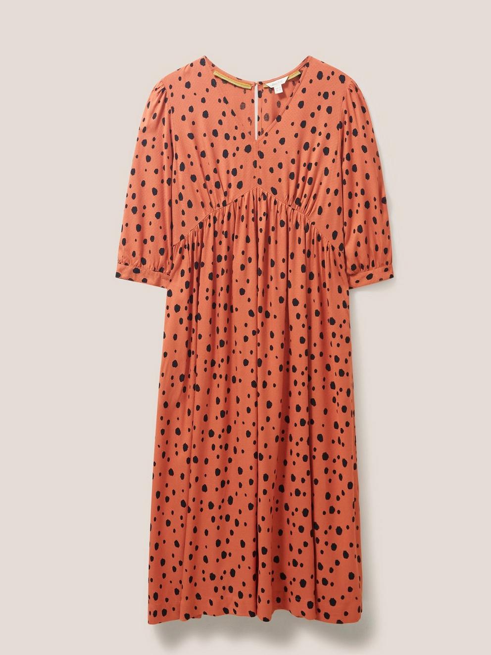 Lucy Short Sleeve Midi Dress in PINK MLT - FLAT FRONT