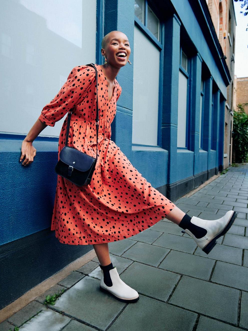 Lucy Short Sleeve Midi Dress in PINK MLT - MIXED