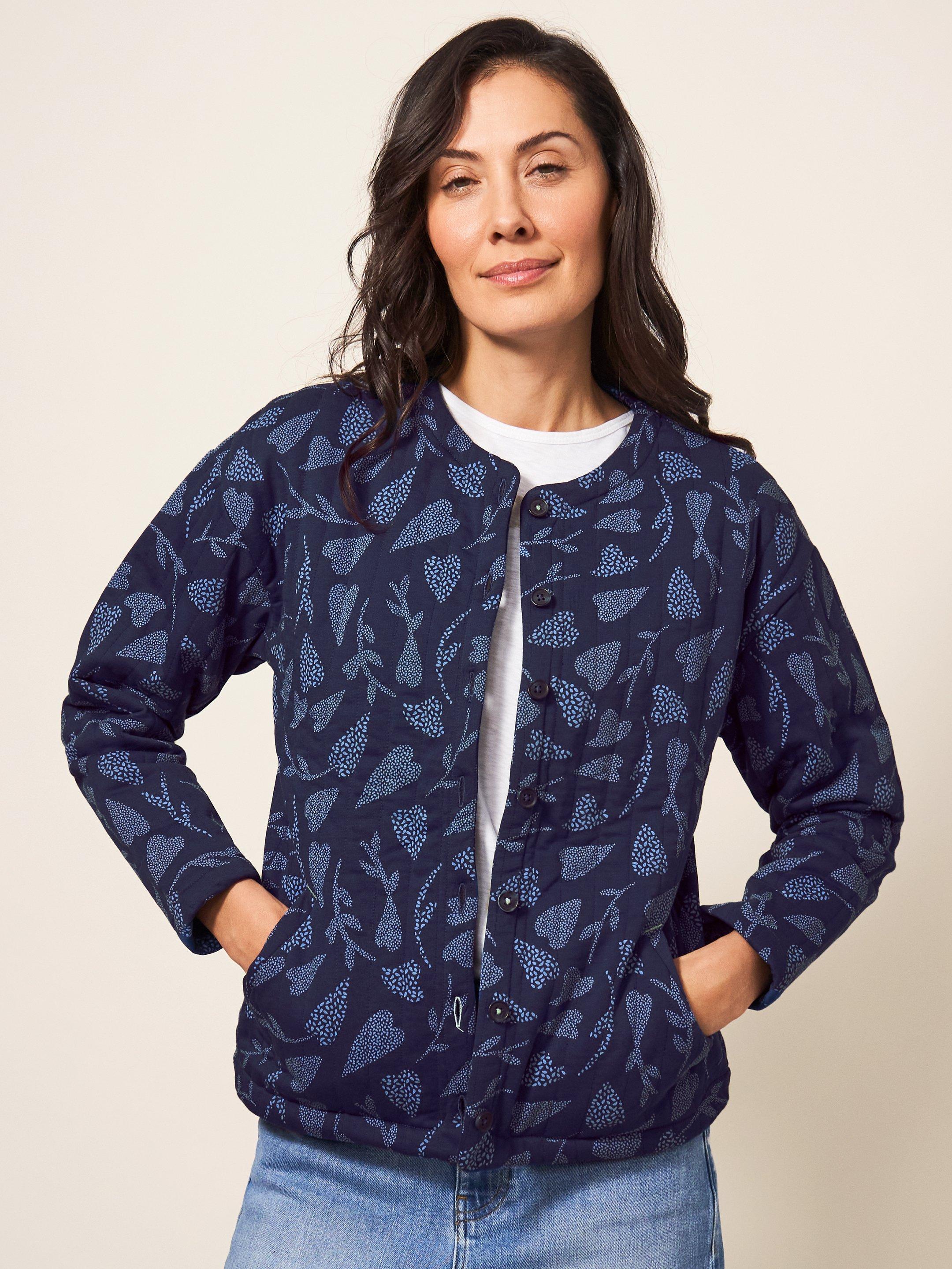 Harper Quilted Jersey Jacket in BLUE MLT - LIFESTYLE