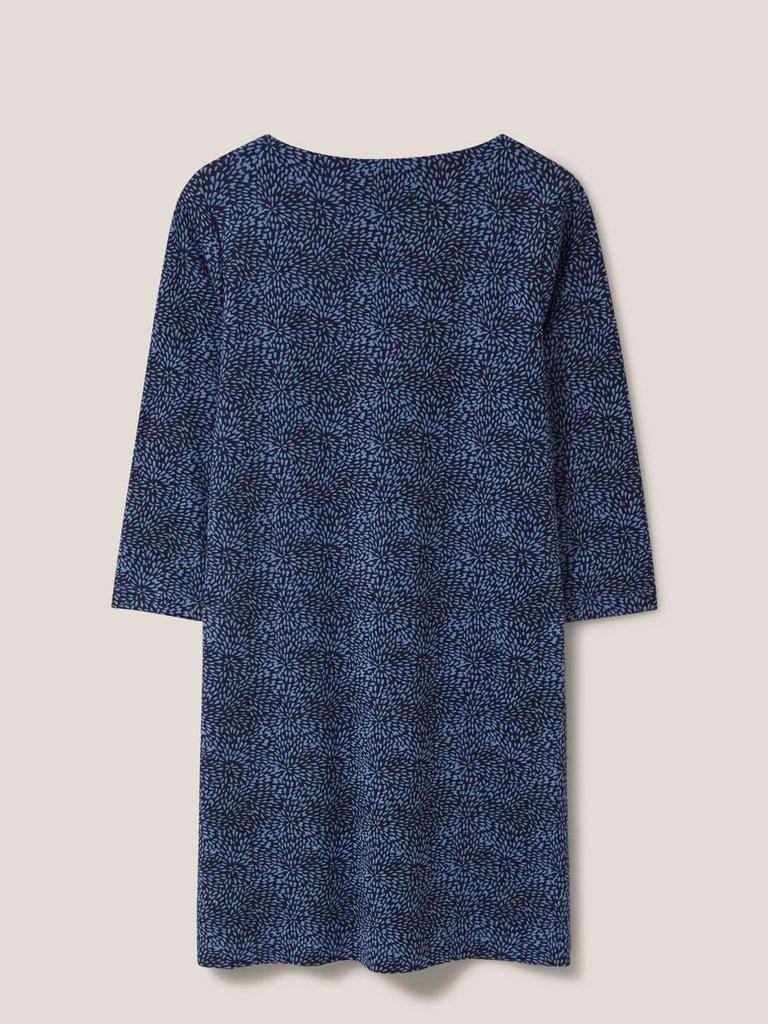 Skye Jersey Dress in MID BLUE - FLAT BACK
