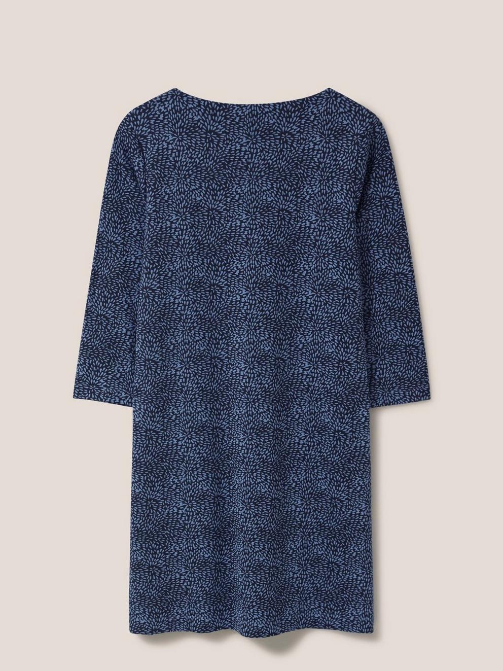 Skye Jersey Dress in MID BLUE - FLAT BACK