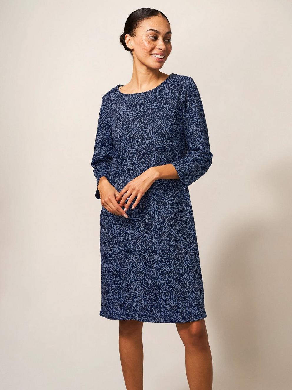 Skye Jersey Dress in MID BLUE White Stuff