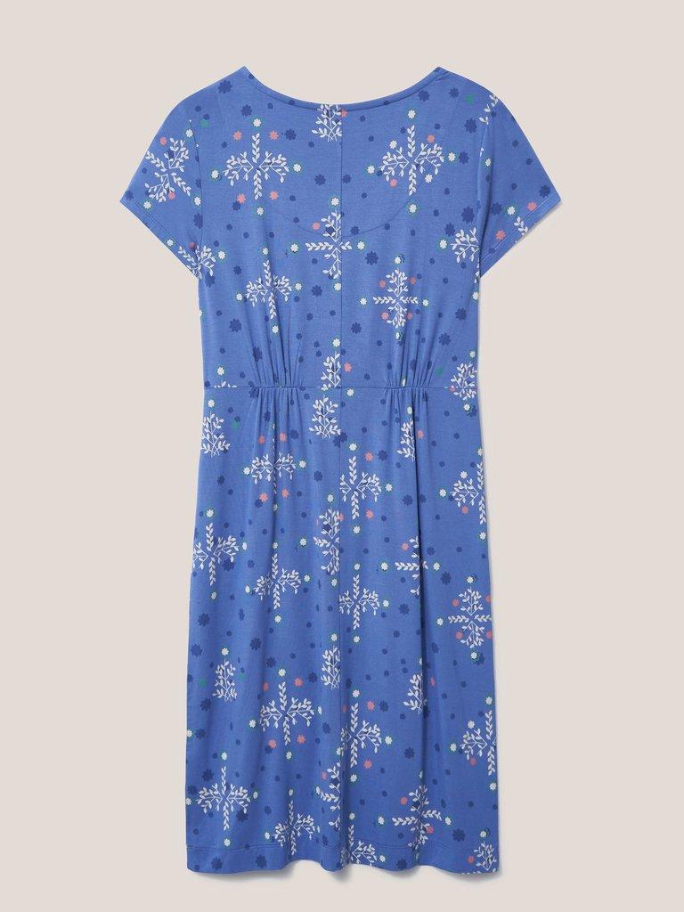 Tallie Jersey V Neck Dress in BLUE MLT - FLAT BACK