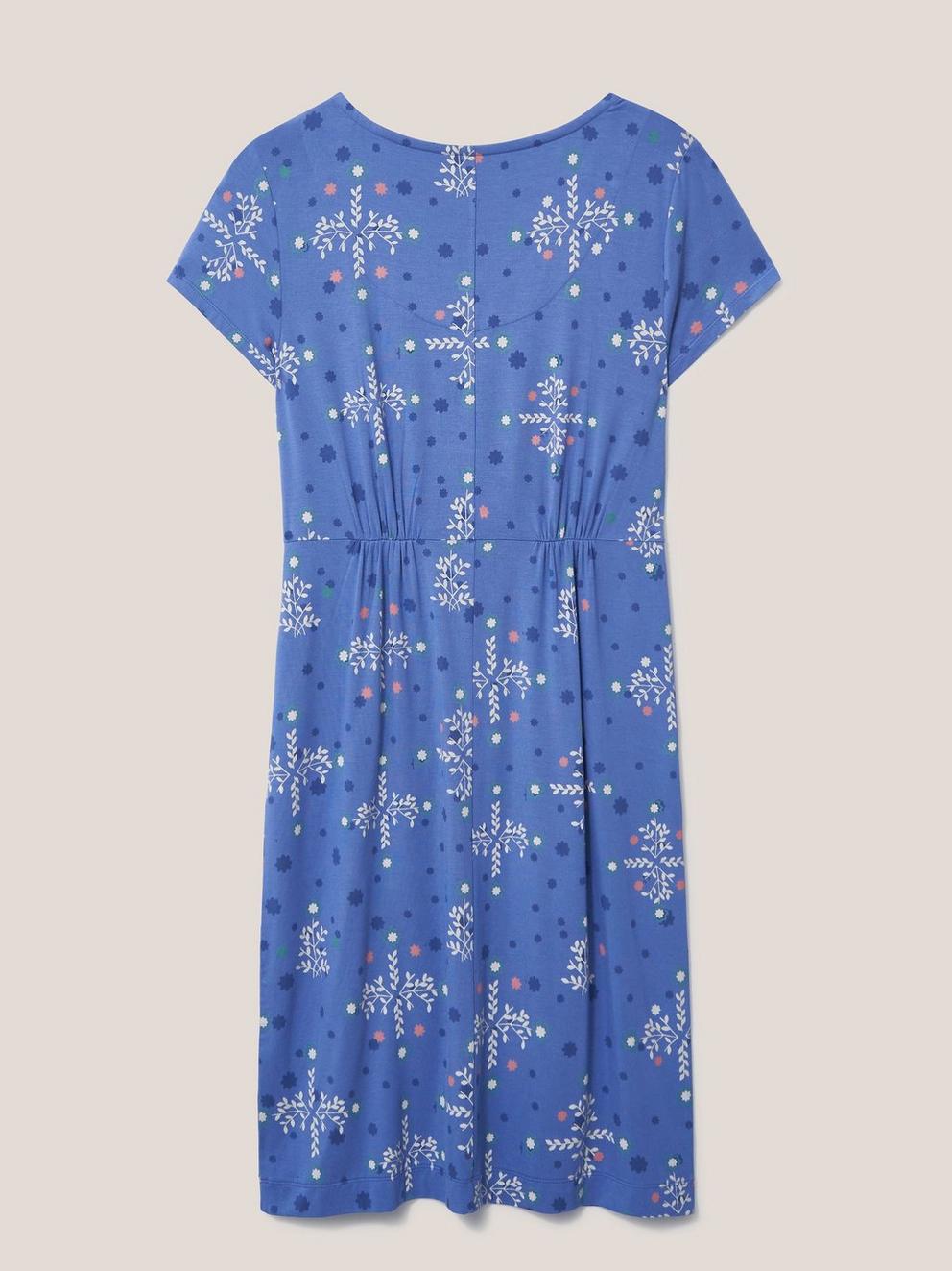 Tallie Jersey V Neck Dress in BLUE MLT - FLAT BACK