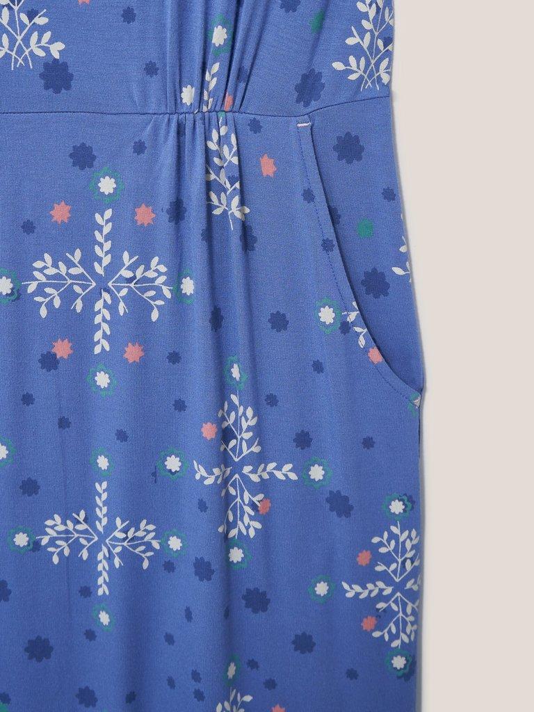 Tallie Jersey V Neck Dress in BLUE MLT - FLAT DETAIL